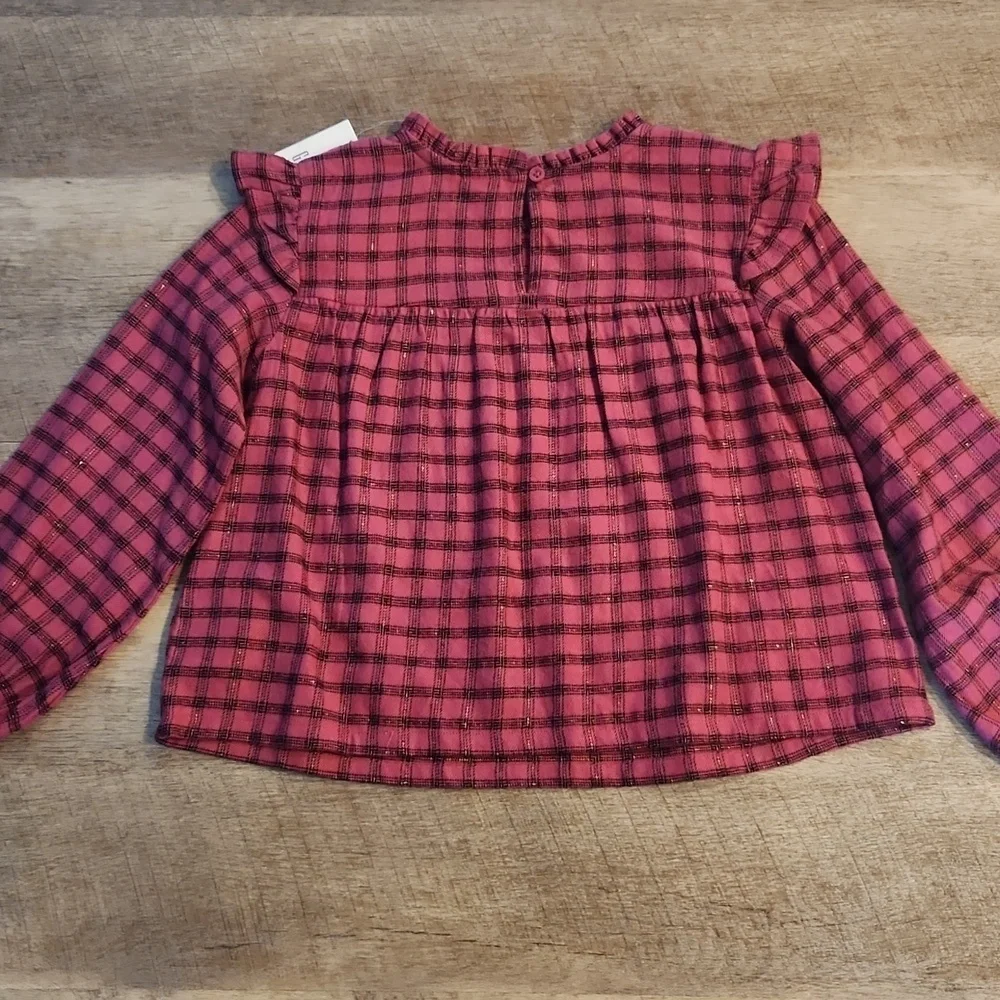 Gap Pink Plaid Girls Long Sleeve Shirt. NWT! Size Small.